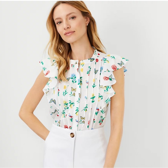 Pintucked Ruffle top - Picture 1 of 2